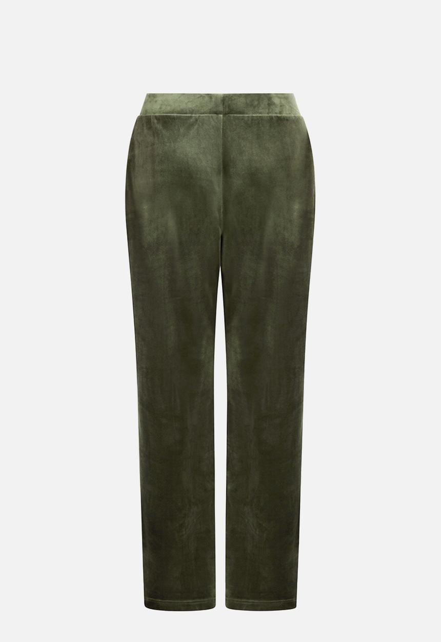 Hunkemoller - Pant straight leg velours - green