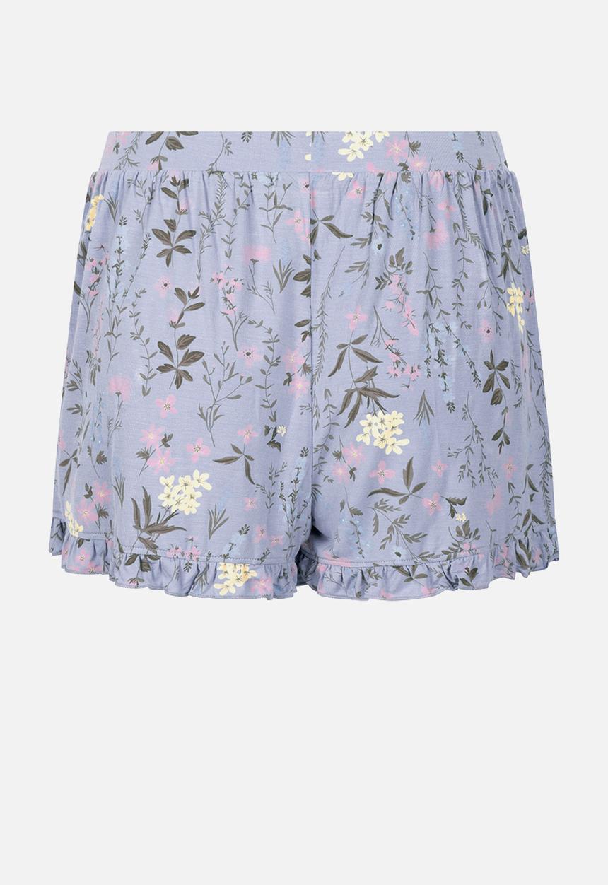 Hunkemoller - Short jersey ruffle print - purple