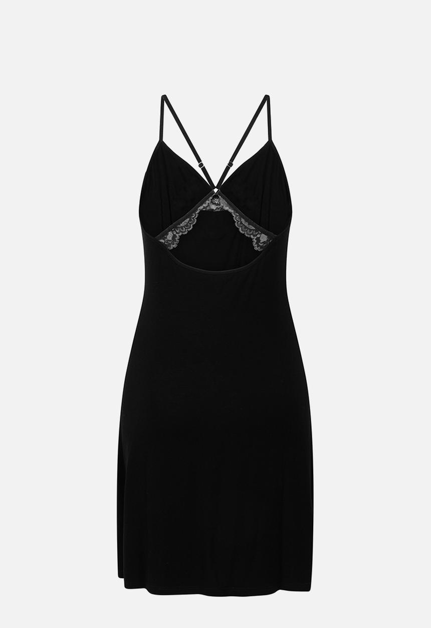 Hunkemoller - Sd jersey lace back detail - black