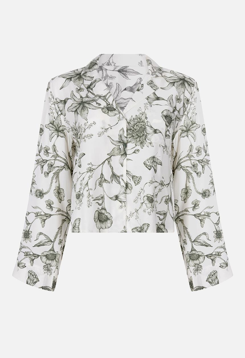 Hunkemoller - Jacket ls viscose storylover - white
