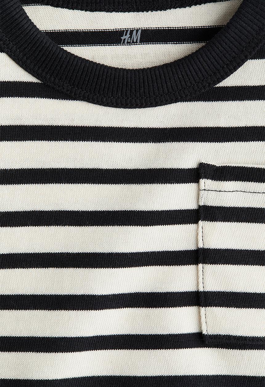 H&M - Long-sleeved t-shirt - white & black striped 