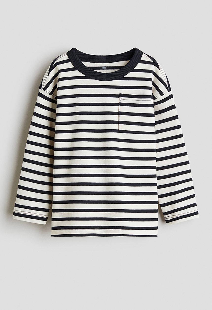 H&M - Long-sleeved t-shirt - white & black striped 