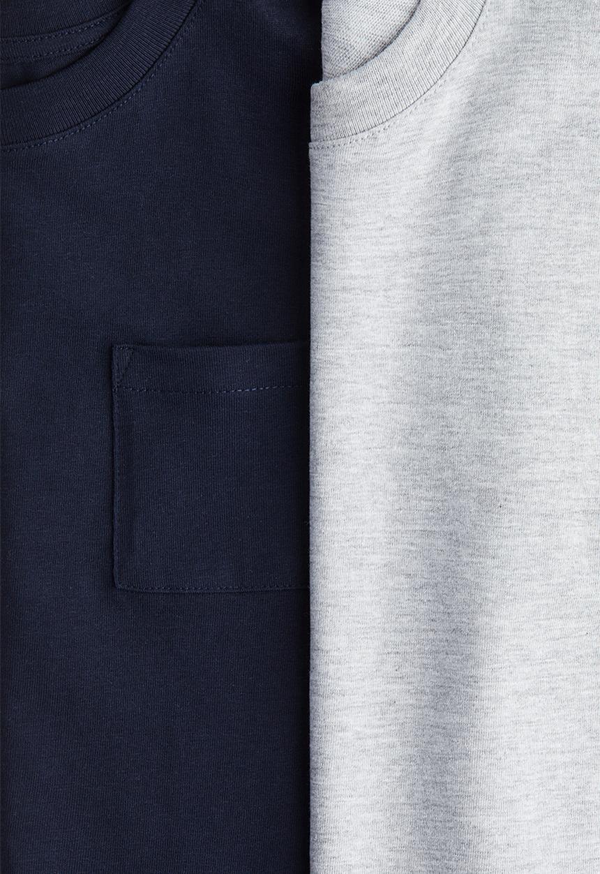 H&M - 2 pack oversized t-shirts - navy blue/grey marl 