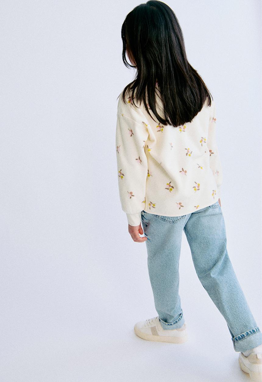 H&M - Fleece jacket - cream berries