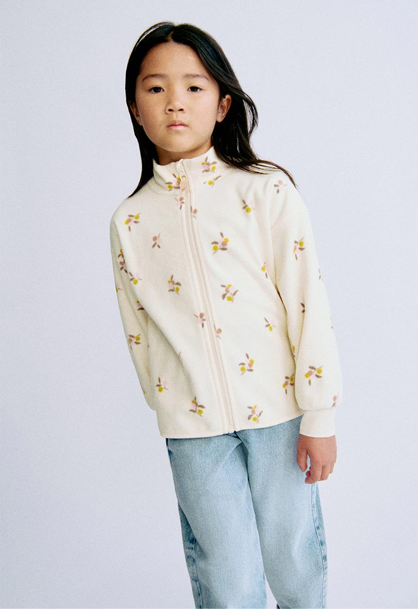 H&M - Fleece jacket - cream berries