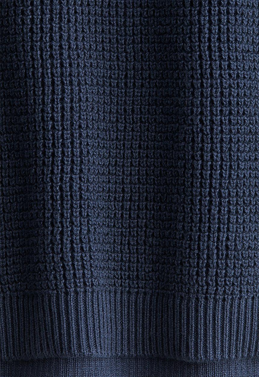 H&M - Waffle-knit henley jumper - dark blue