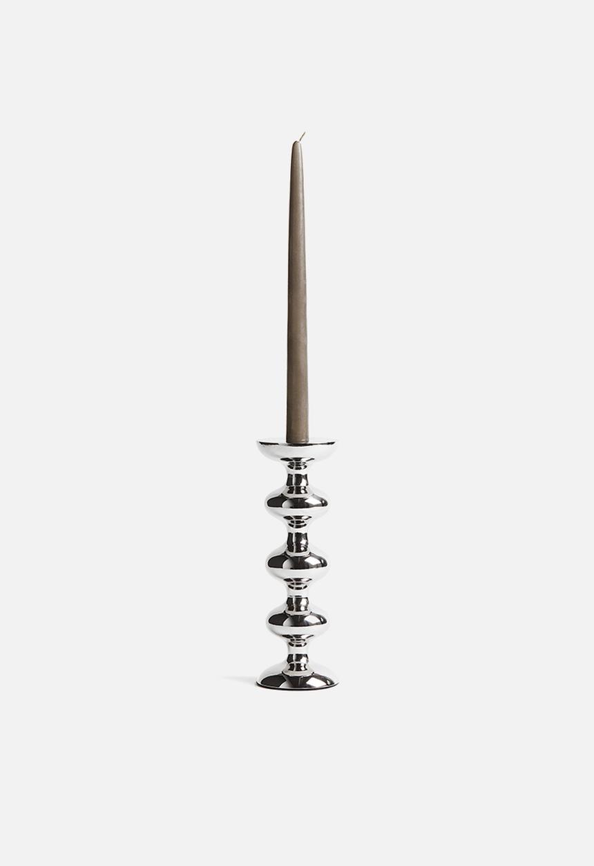 H&M - Tall metal candle holder - silver-coloured