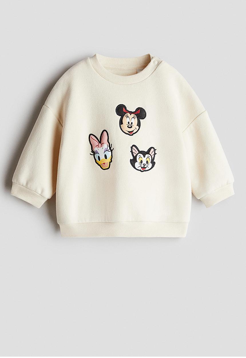H&M - Printed brushed-inside sweatshirt - beige,multi