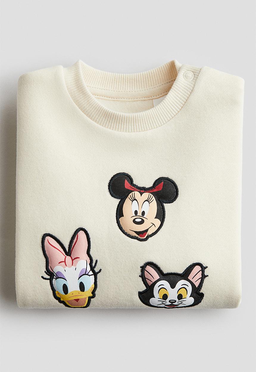 H&M - Printed brushed-inside sweatshirt - beige,multi