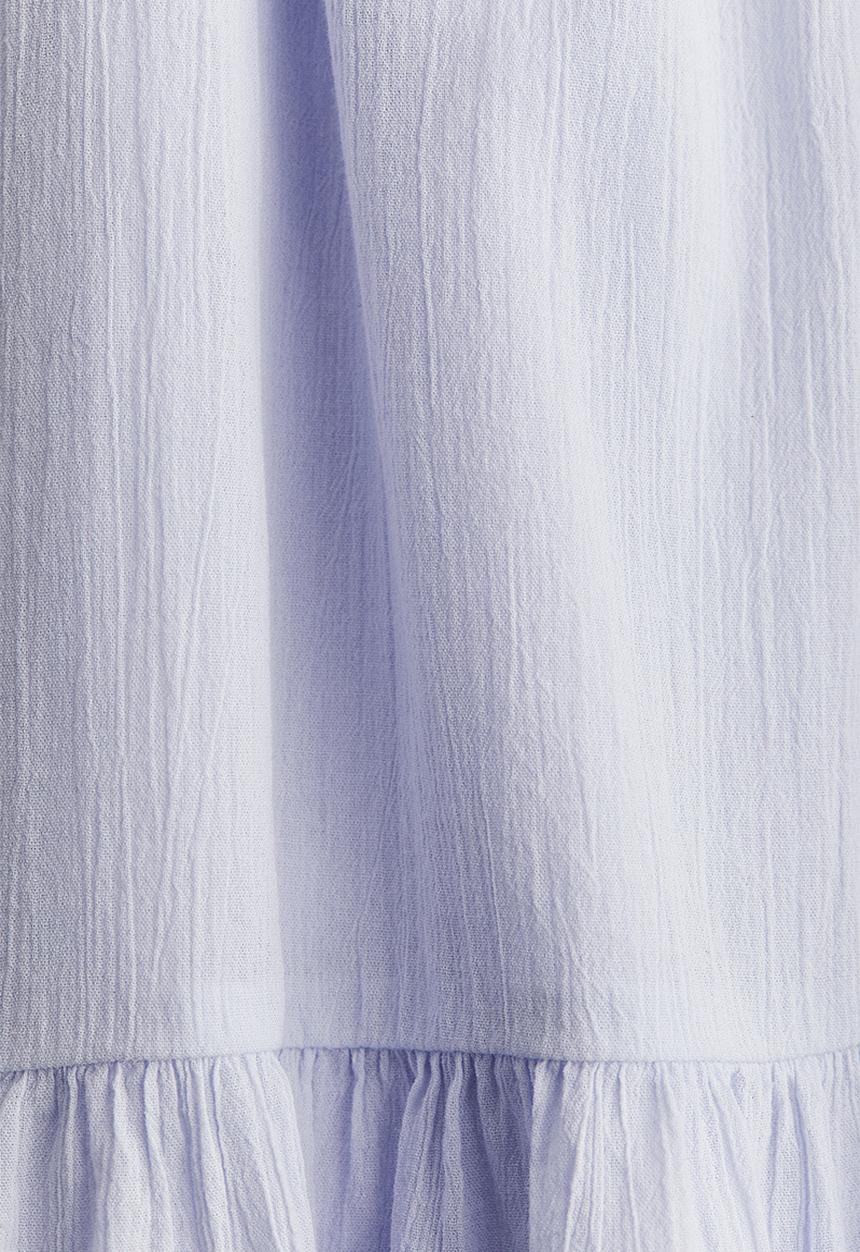 H&M - Crinkled cotton dress - light blue