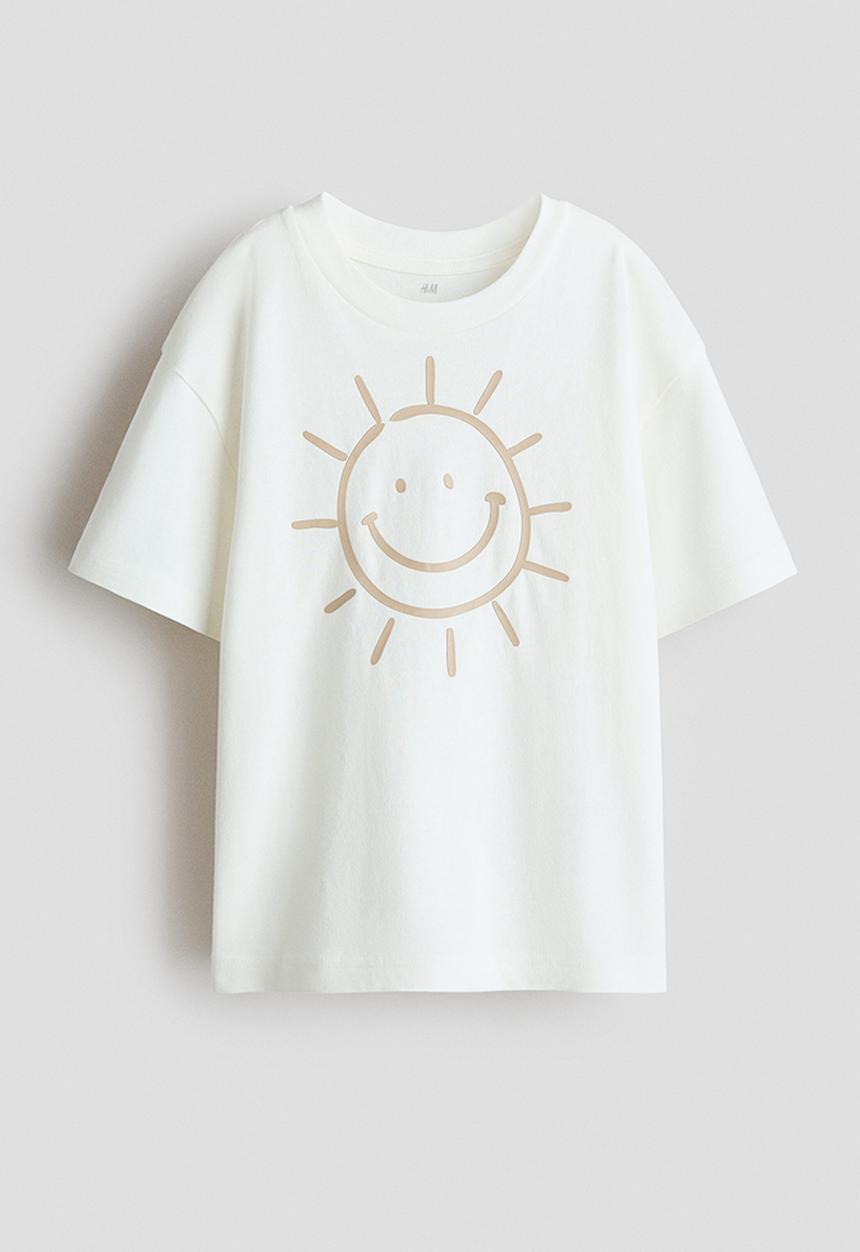H&M - Print-motif cotton T-shirt - white,multi