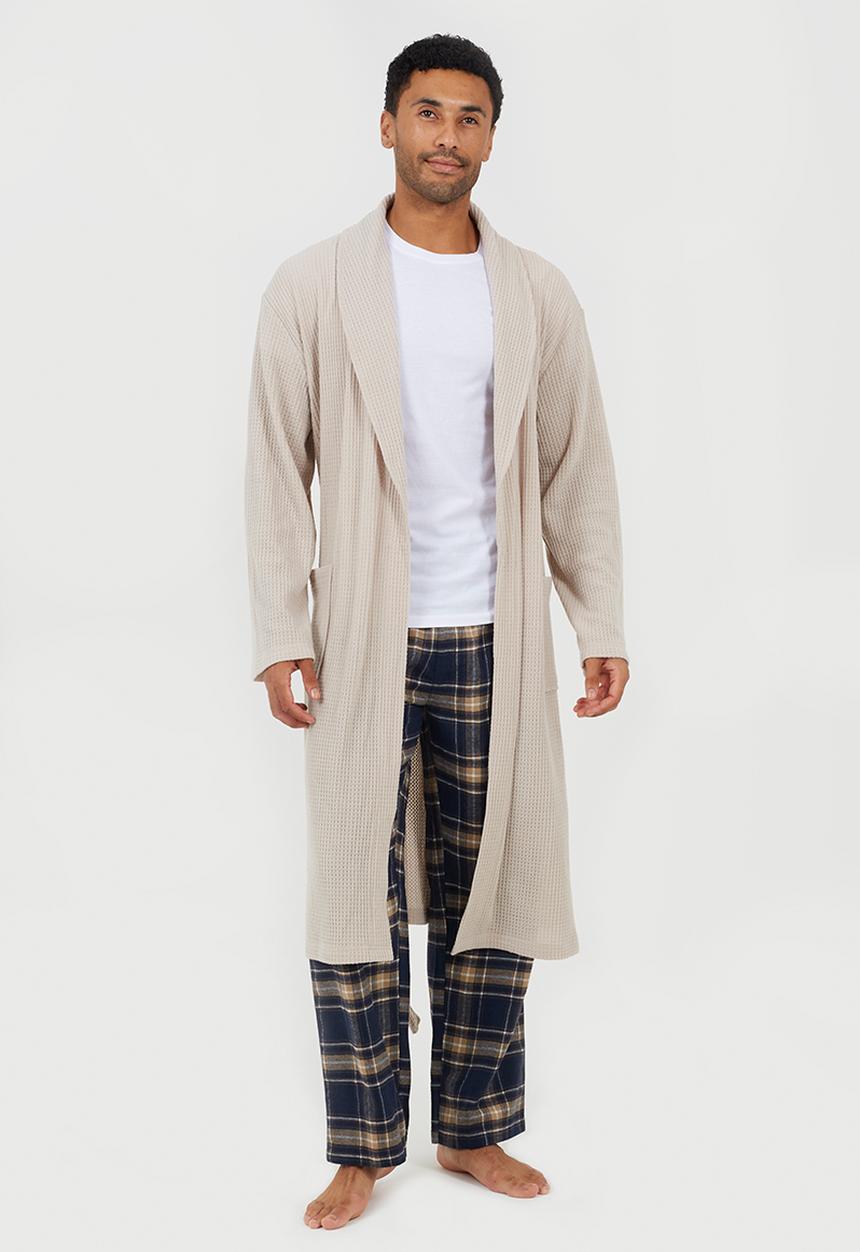 Brave Soul - Waffle Dressing Gown - Oat