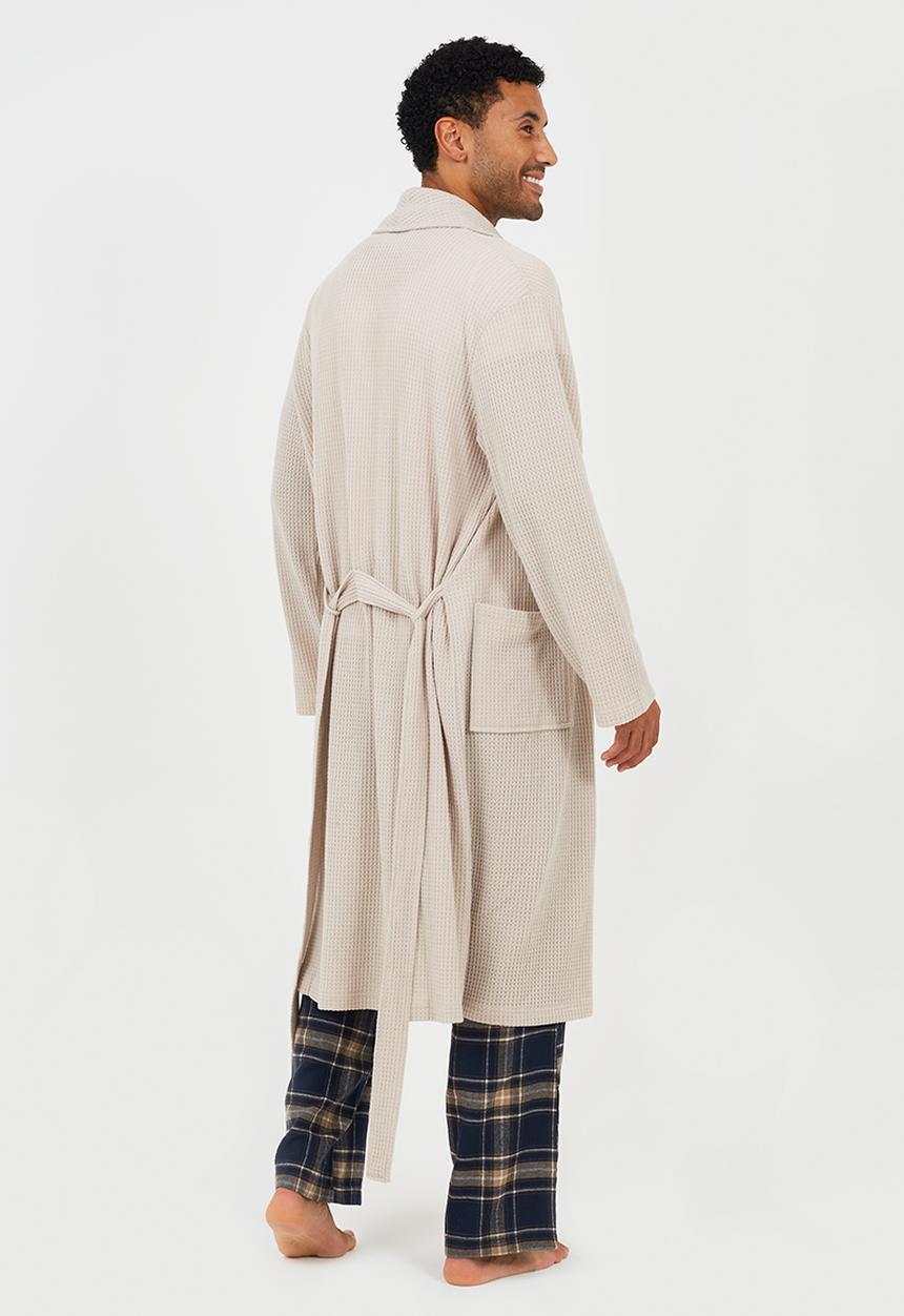 Brave Soul - Waffle Dressing Gown - Oat