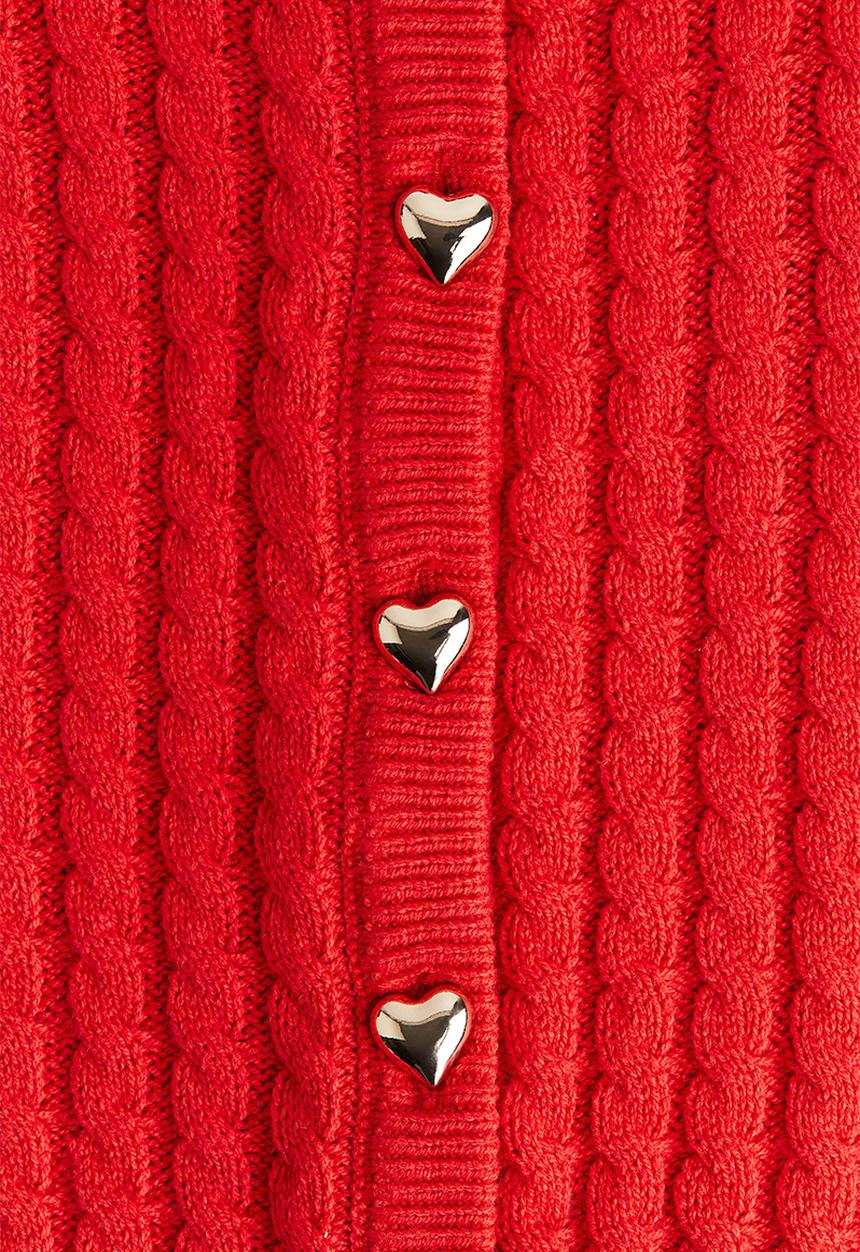 H&M - Cable-knit cardigan - red