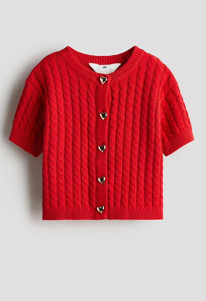H&M - Cable-knit cardigan - red