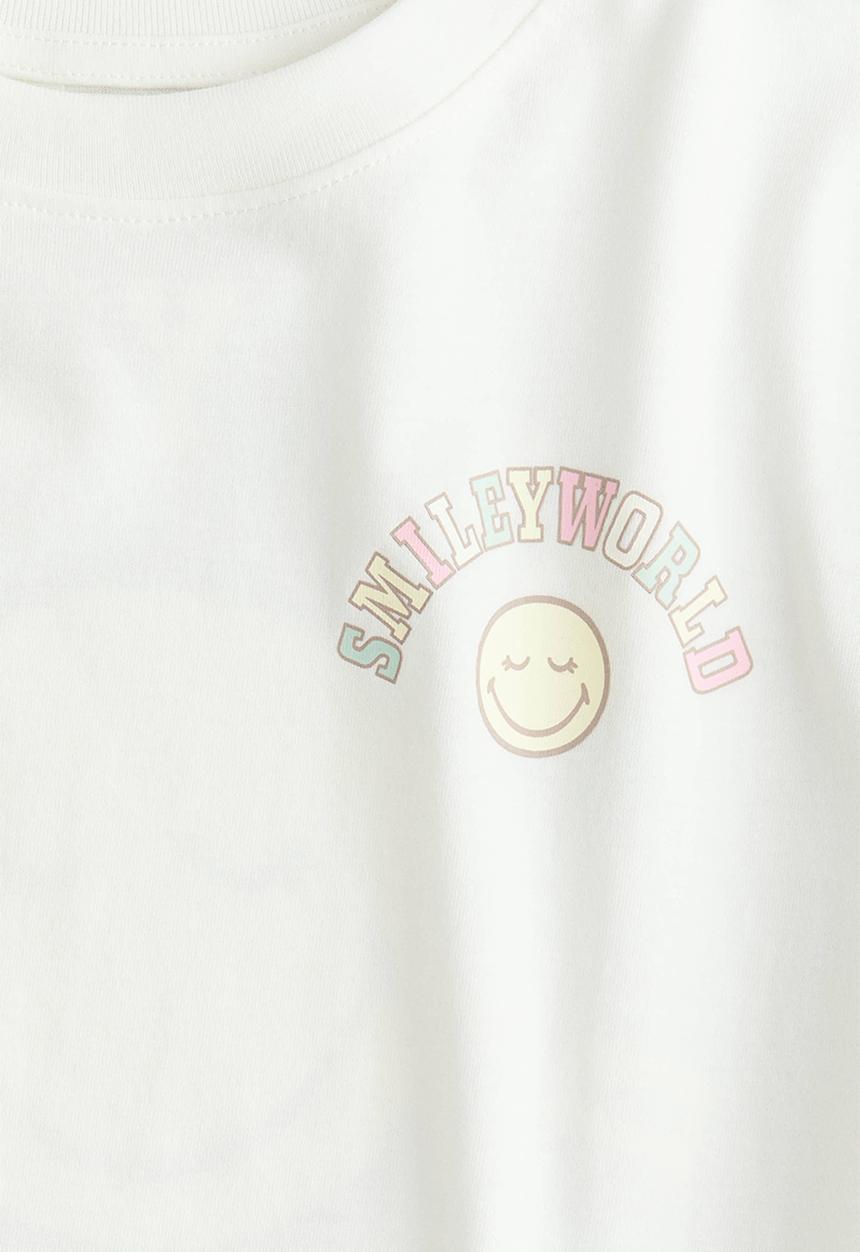 H&M - Printed cotton top -  white/smileyworld® 