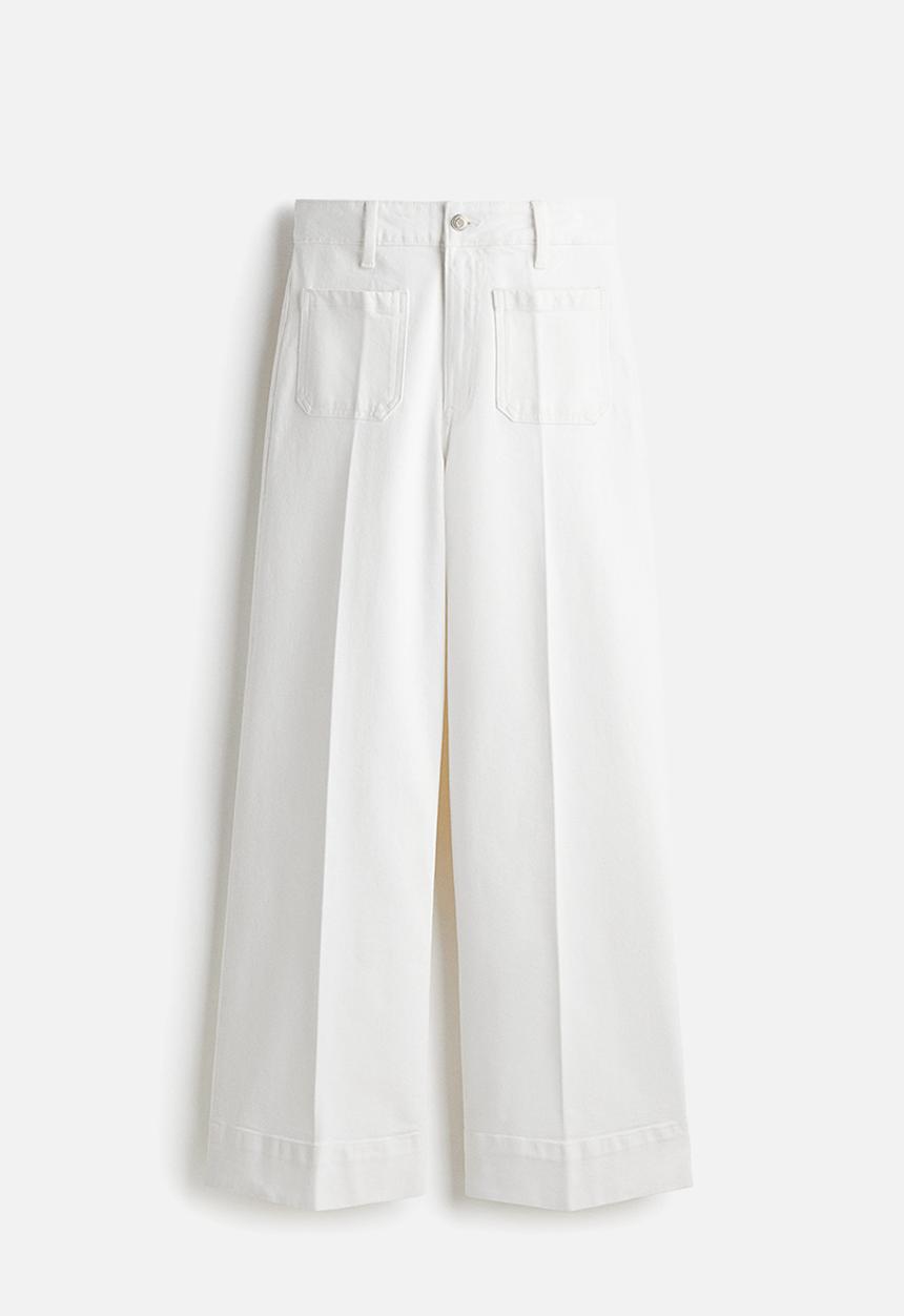 H&M - Wide high jeans - white