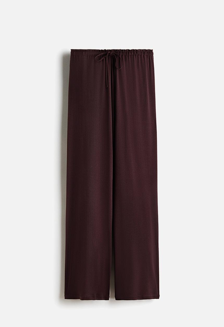 H&M - Pointelle pyjama bottoms - dark brown 