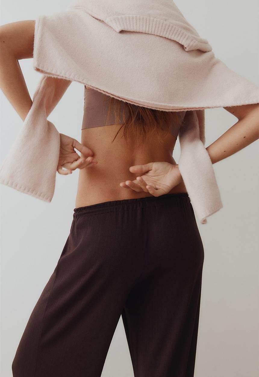 H&M - Pointelle pyjama bottoms - dark brown 