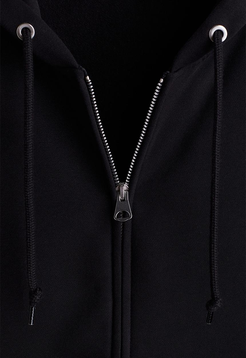 H&M - Oversized fit zip-through hoodie - black