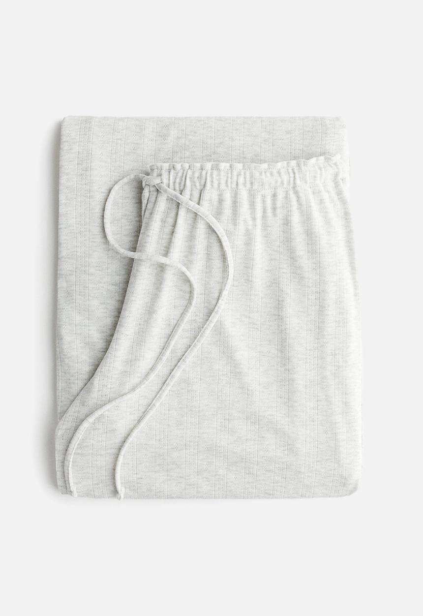 H&M - Pointelle pyjama bottoms - light grey marl 