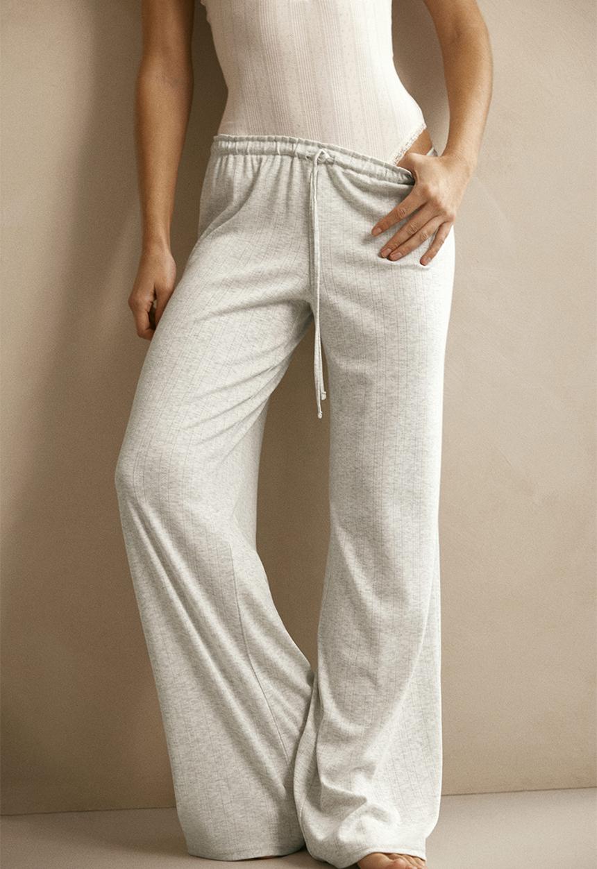 H&M - Pointelle pyjama bottoms - light grey marl 