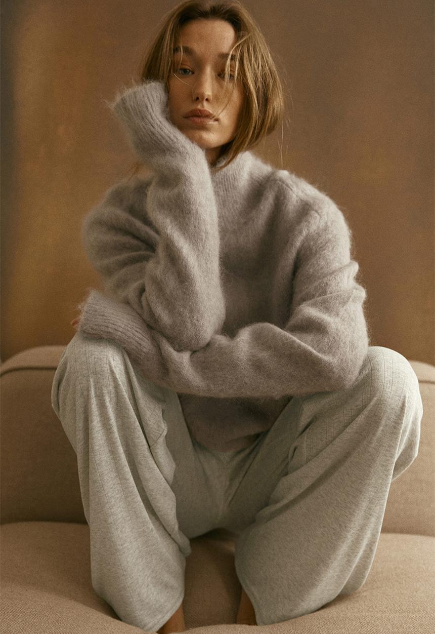 H&M - Pointelle pyjama bottoms - light grey marl 