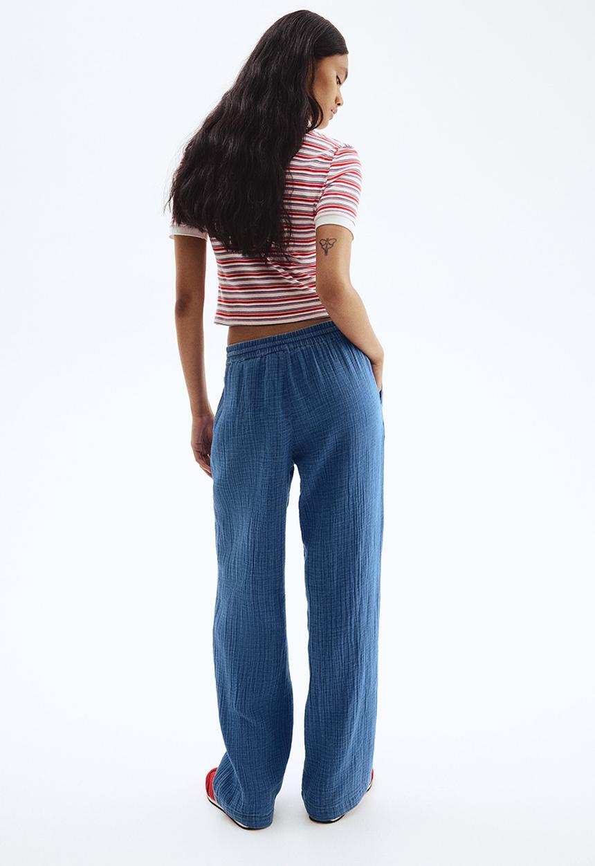 H&M - Cotton muslin trousers - blue