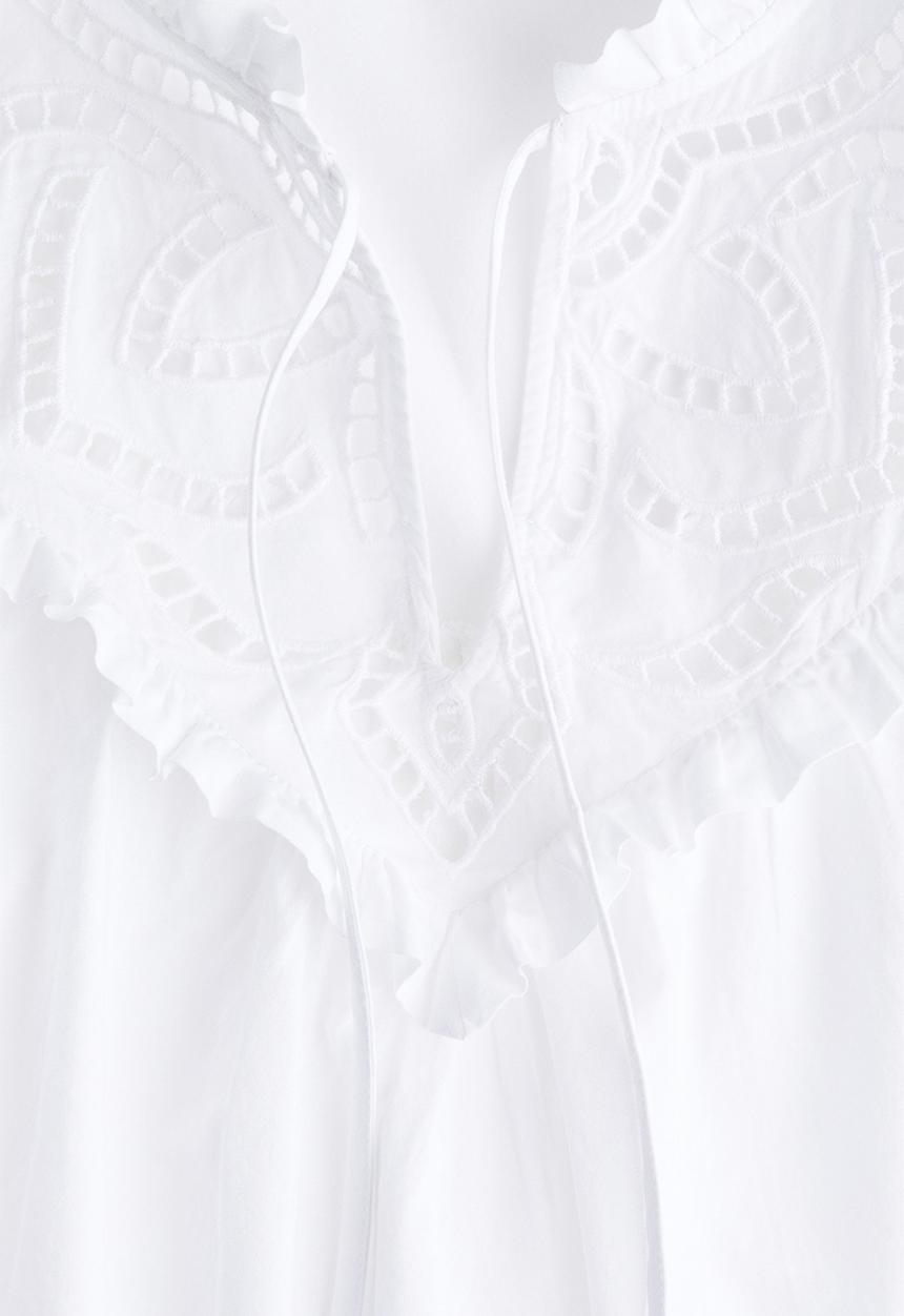 H&M - Broderie anglaise-detail blouse - white