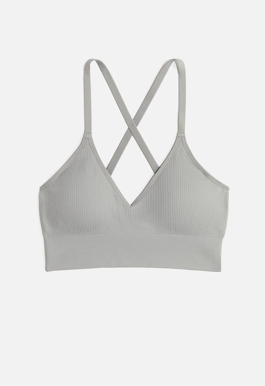 H&M - Seamless medium support sports bra with drymove™ - warm grey