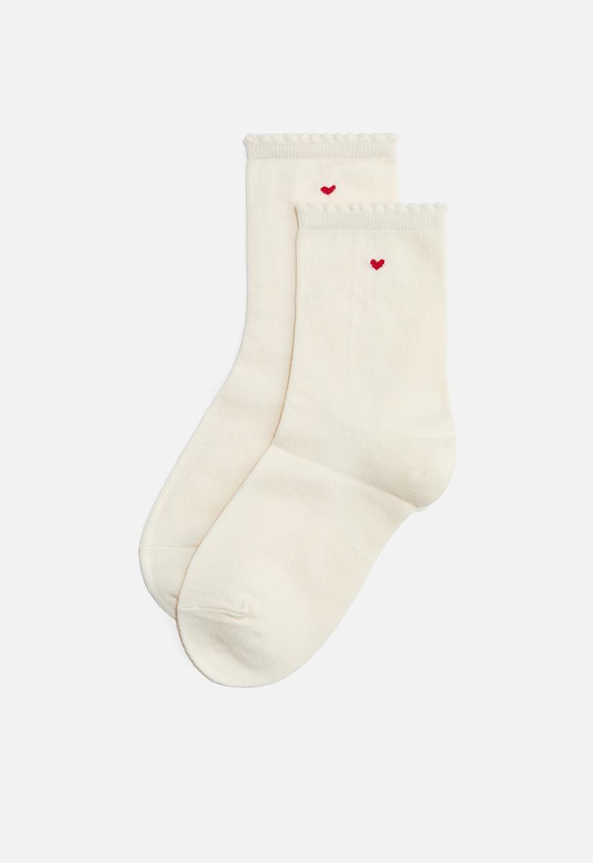 H&M - 5-Pack socks - white/hearts