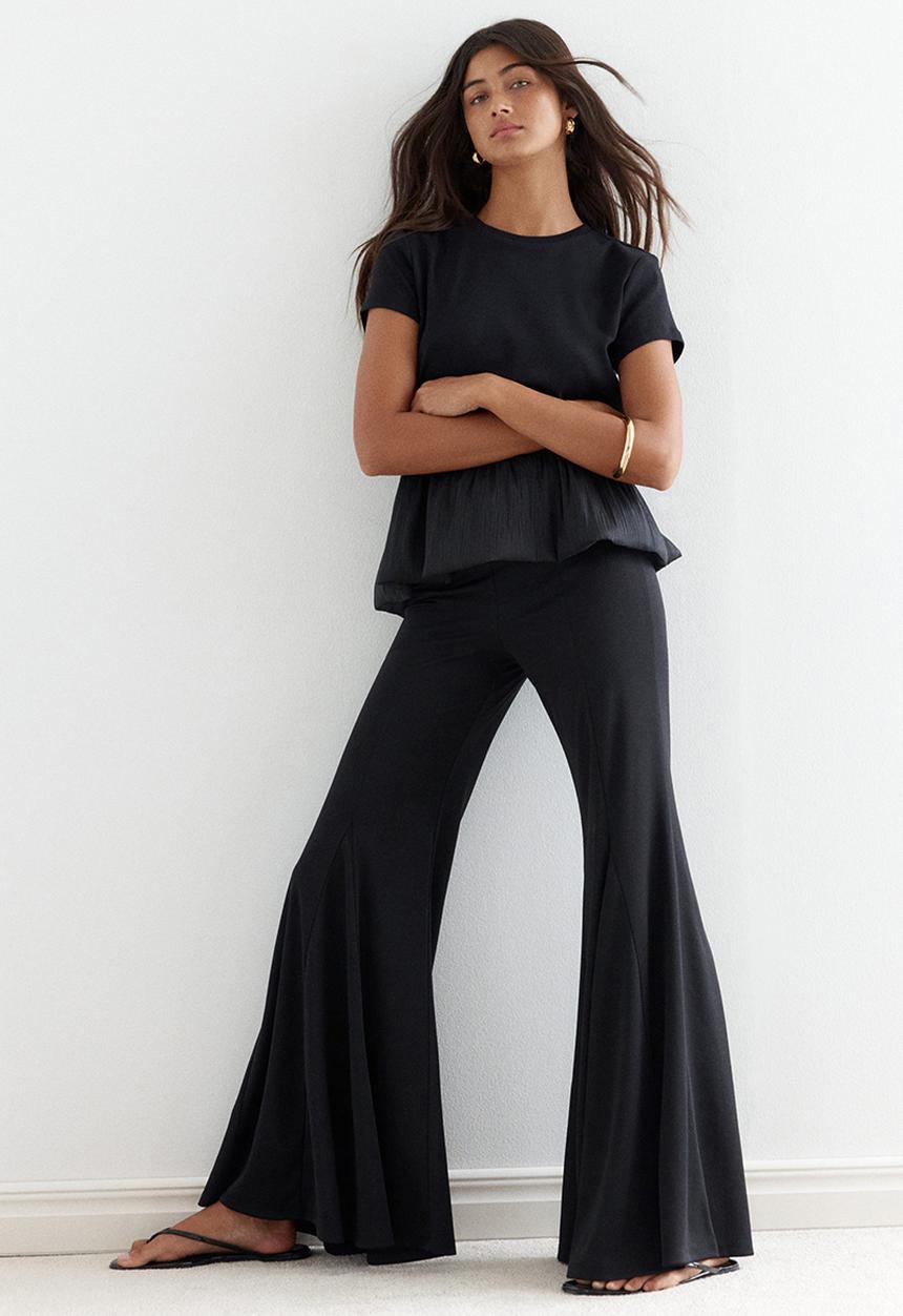 H&M - Flared trousers - black