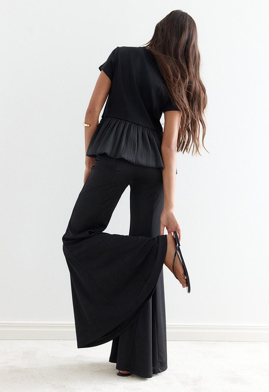 H&M - Flared trousers - black