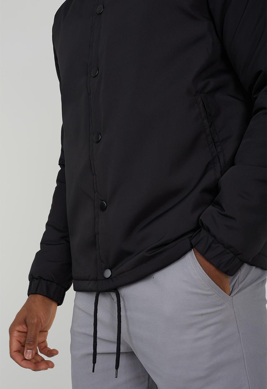 Padded Coach Jacket - Black