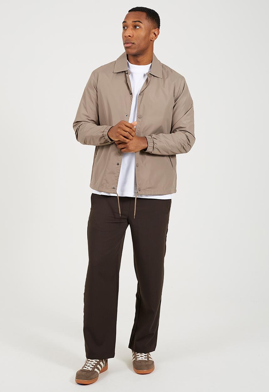 Brave Soul - Light Weight Coach Jacket  - Taupe