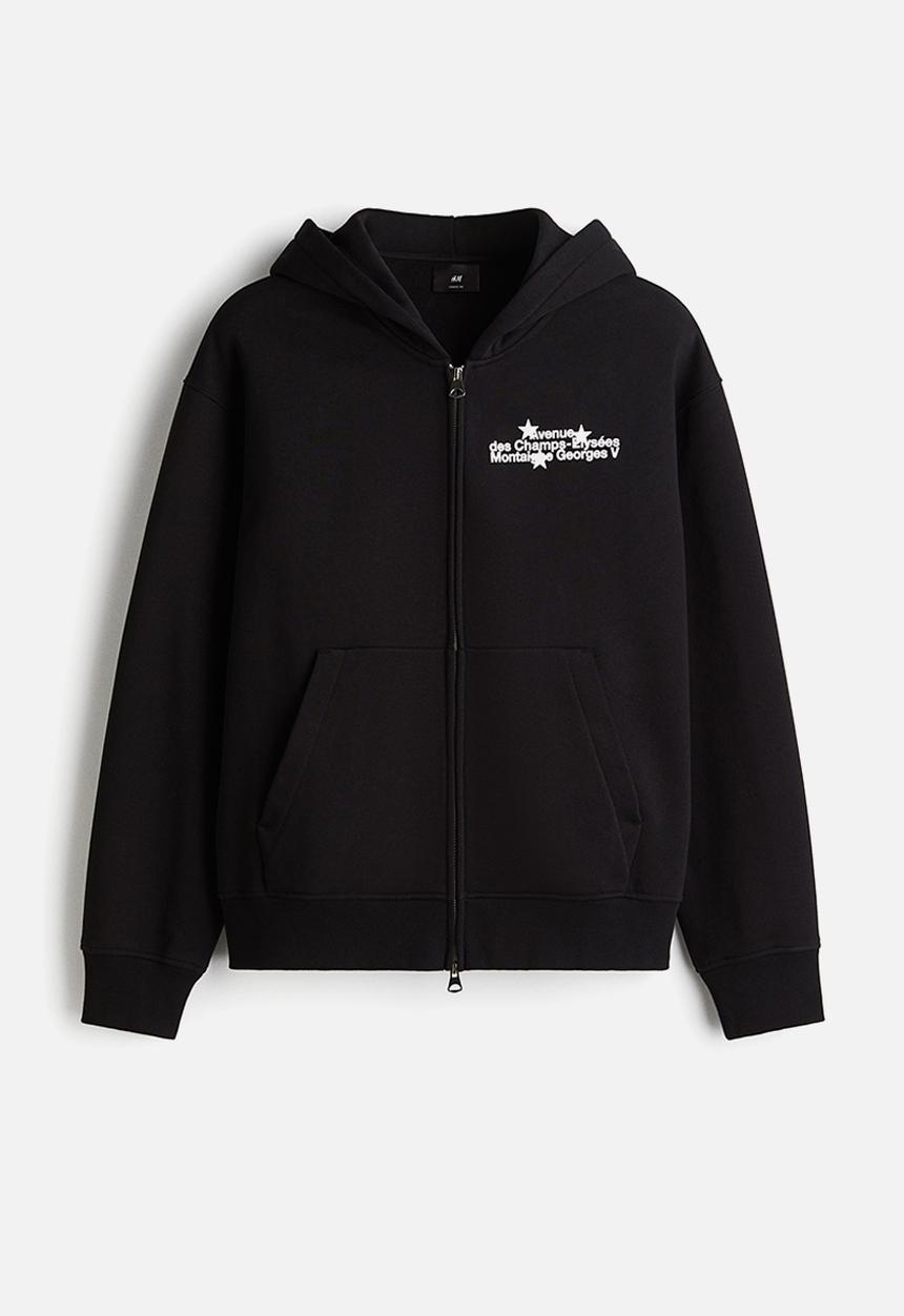 Loose fit zip-through hoodie - black avenue - 1289806001