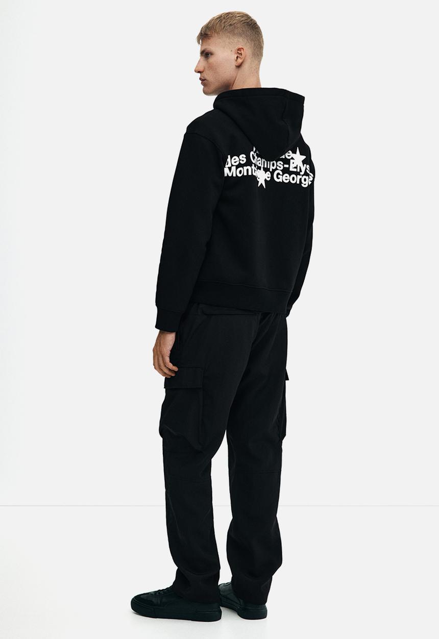 H&M - Loose fit zip-through hoodie - black avenue