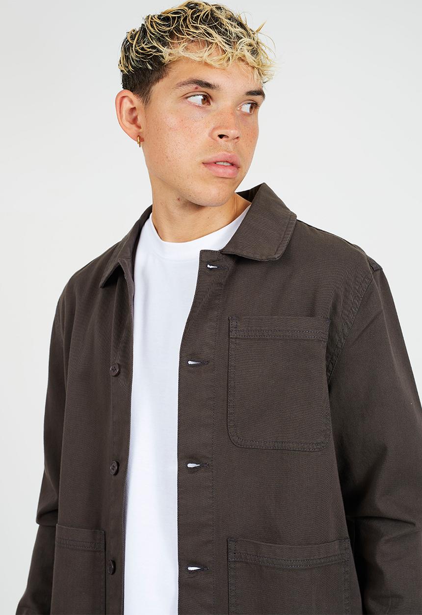 Brave Soul - Twill Shacket - Dark Charcoal