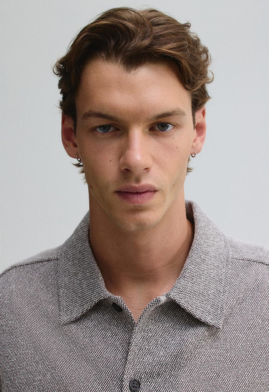 H&M - Regular fit textured shirt - greige