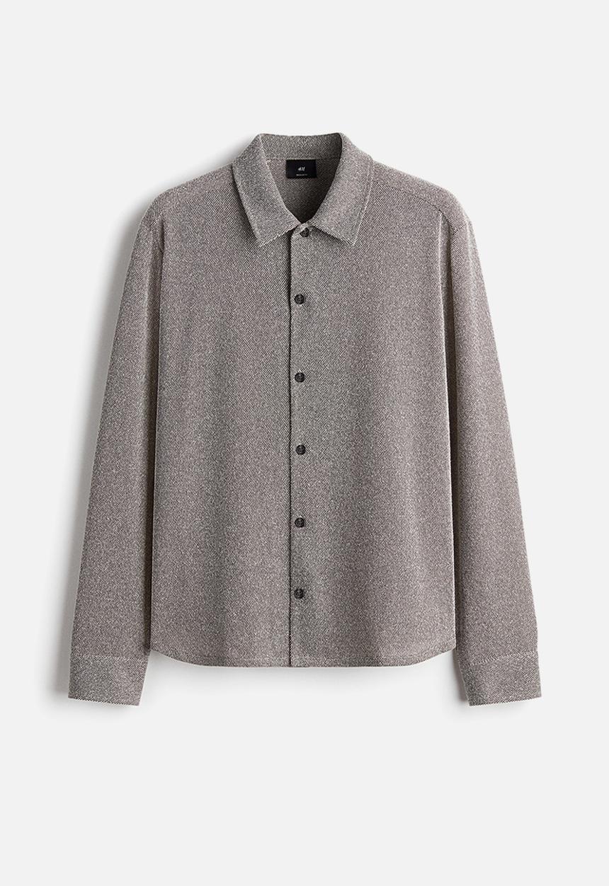 H&M - Regular fit textured shirt - greige