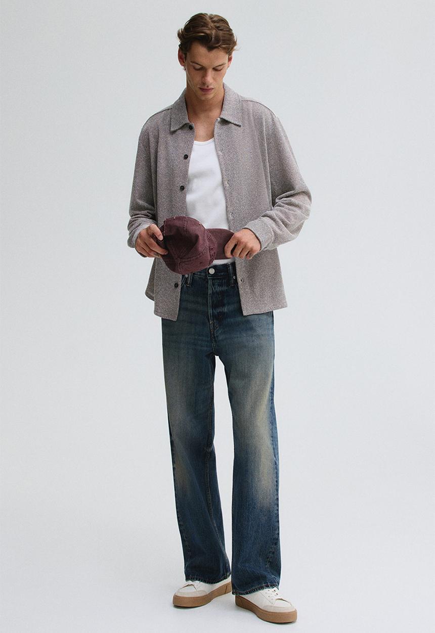 H&M - Regular fit textured shirt - greige