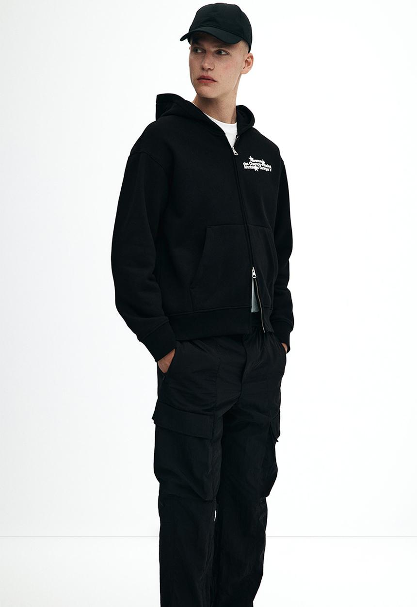 H&M - Relaxed fit nylon cargo trousers - black
