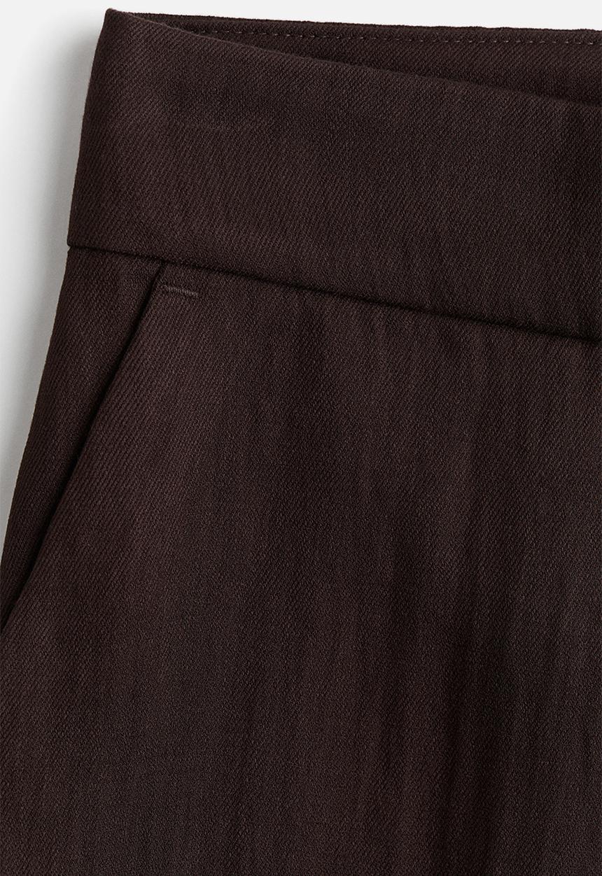 H&M - Wide twill trousers - dark brown