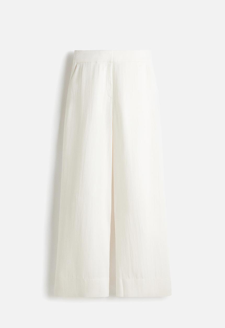 H&M - Wide twill trousers - white