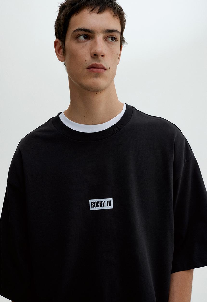 H&M - Oversized fit printed T-shirt - black rocky