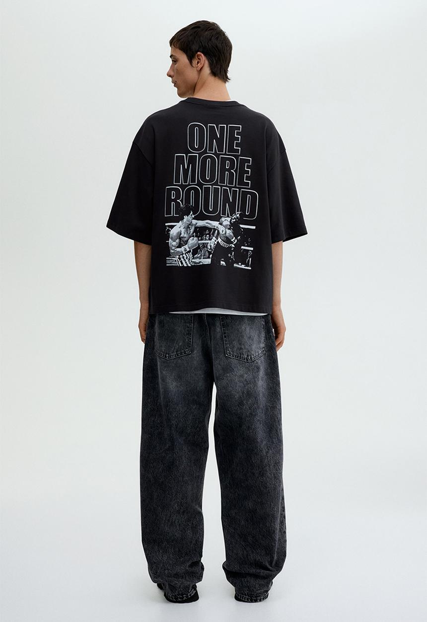 H&M - Oversized fit printed T-shirt - black rocky