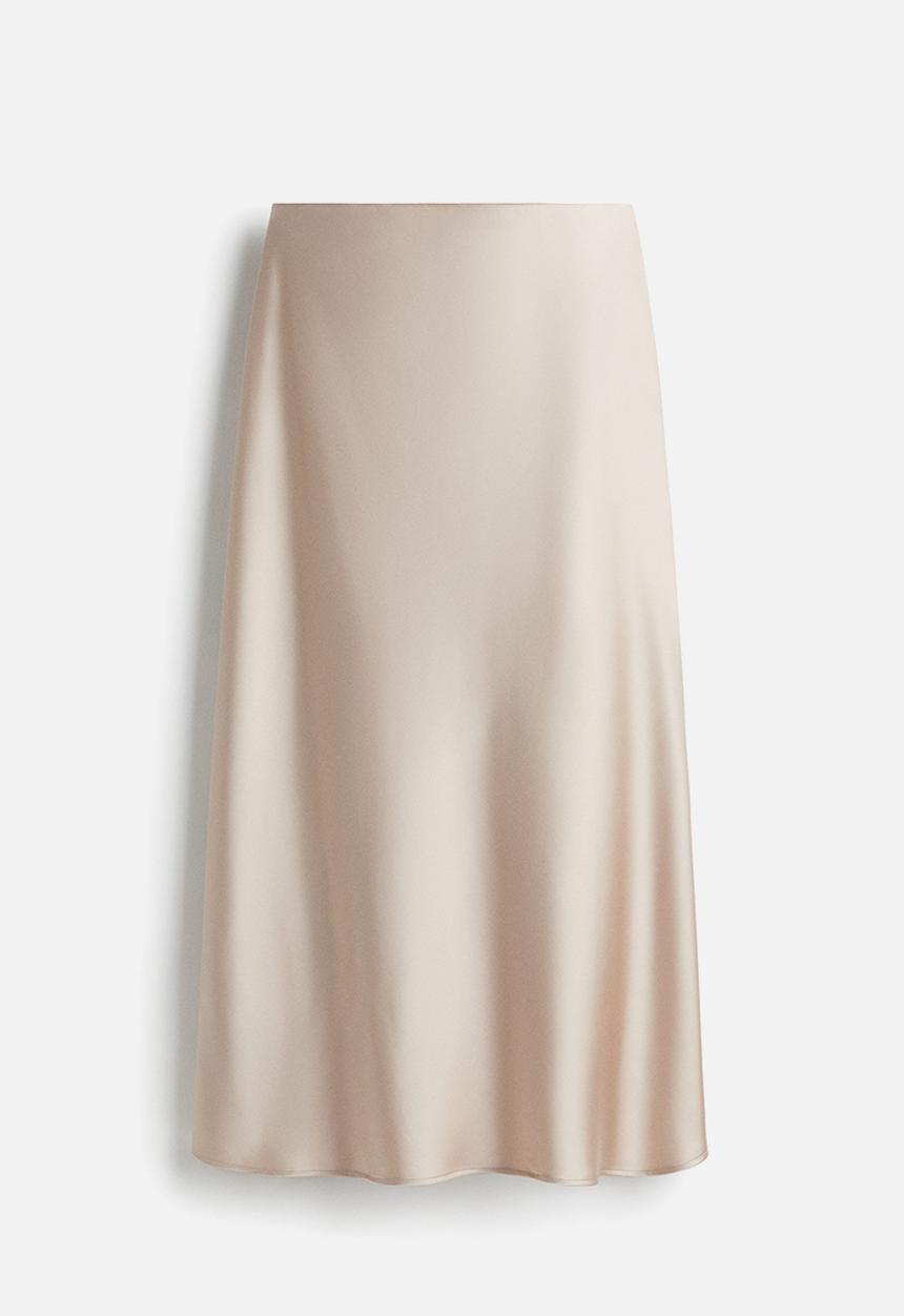 H&M - Midi skirt - light beige