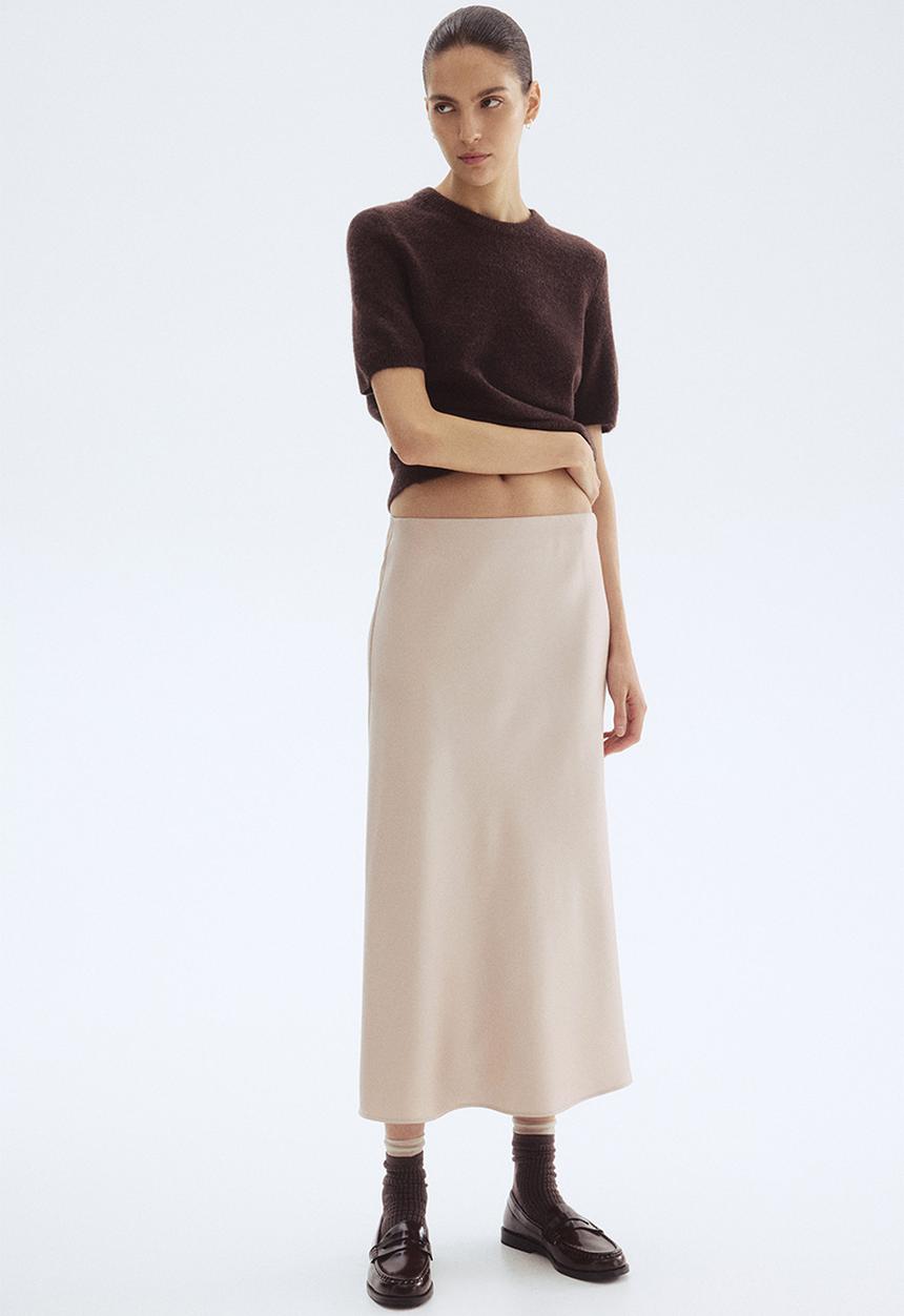 H&M - Midi skirt - light beige