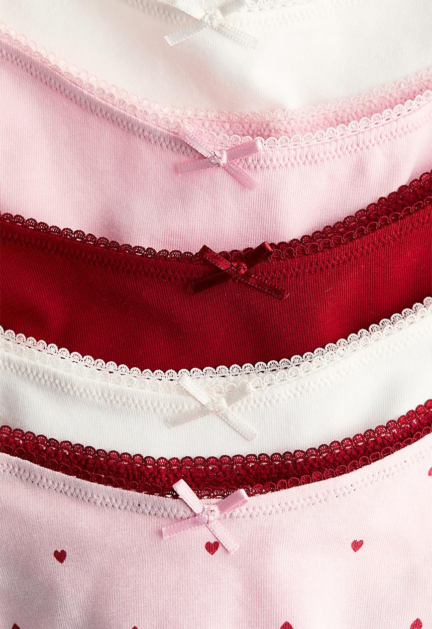 H&M - 5-pack cotton thong briefs - pink,white,red