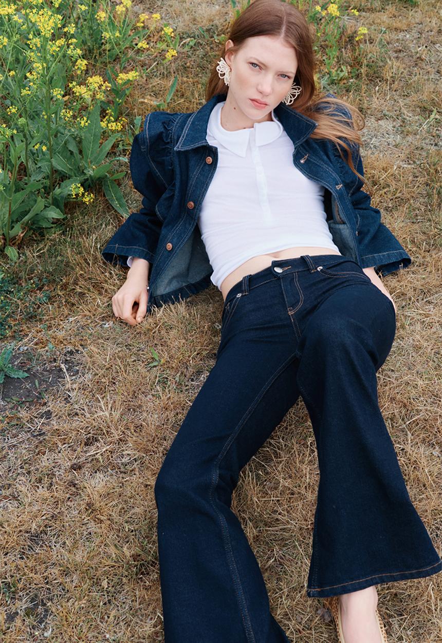 H&M - Flared low jeans - dark denim blue